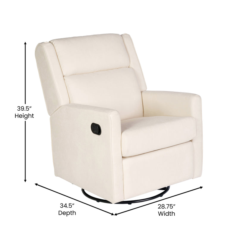 Dara 3-in-1 Traditional Manual Recliner Rocker Swivel Glider Chair