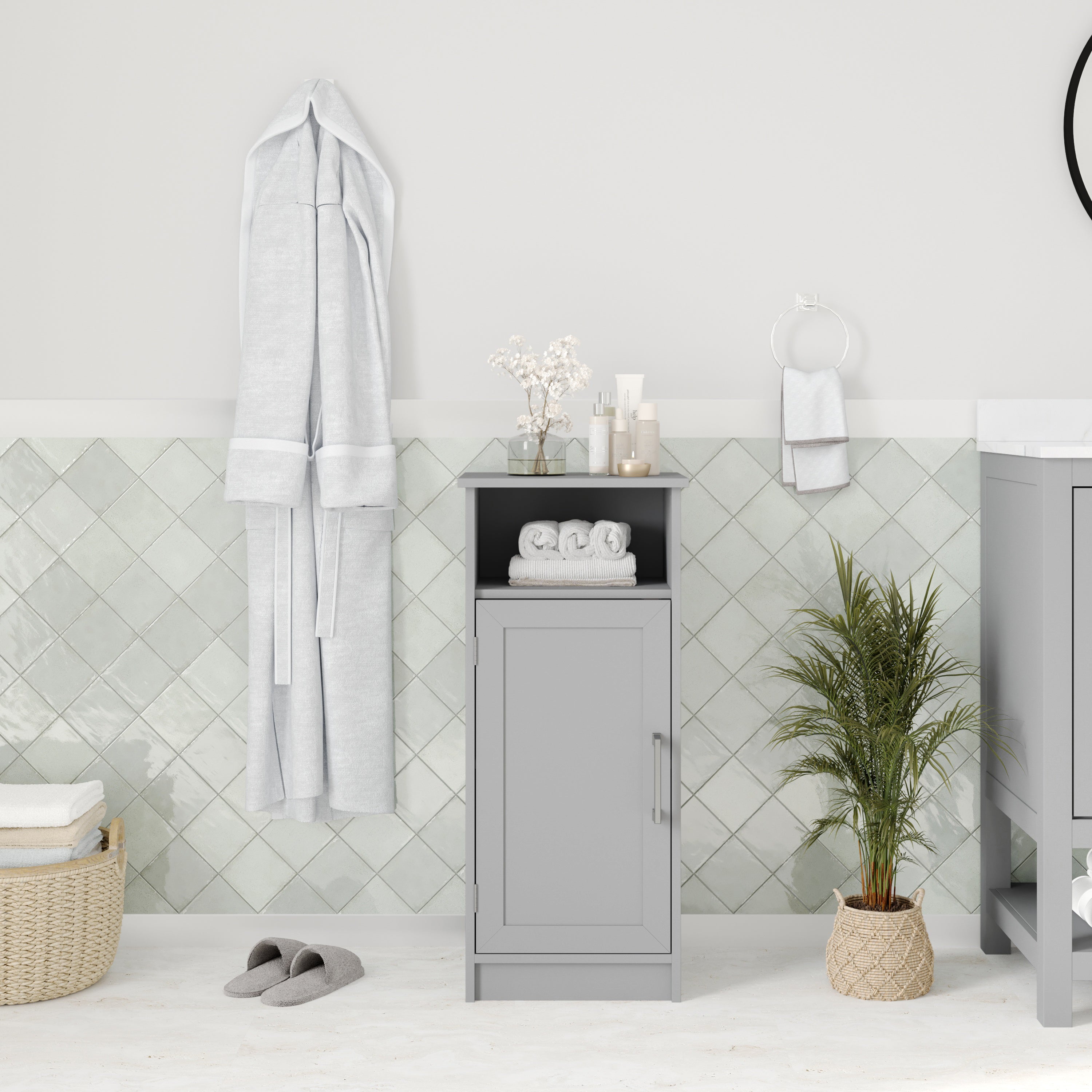 Vigo Bathroom Storage Cabinet with Adjustable Cabinet Shelf, Upper Ope
