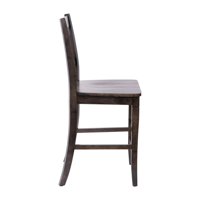 Imelda Set of Two Solid Wood Modern Farmhouse Counter Height Dining Stool