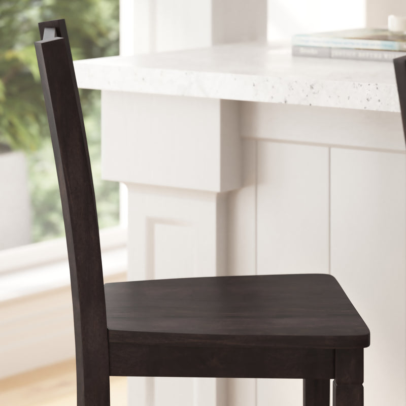 Imelda Set of Two Solid Wood Modern Farmhouse Bar Height Dining Stool