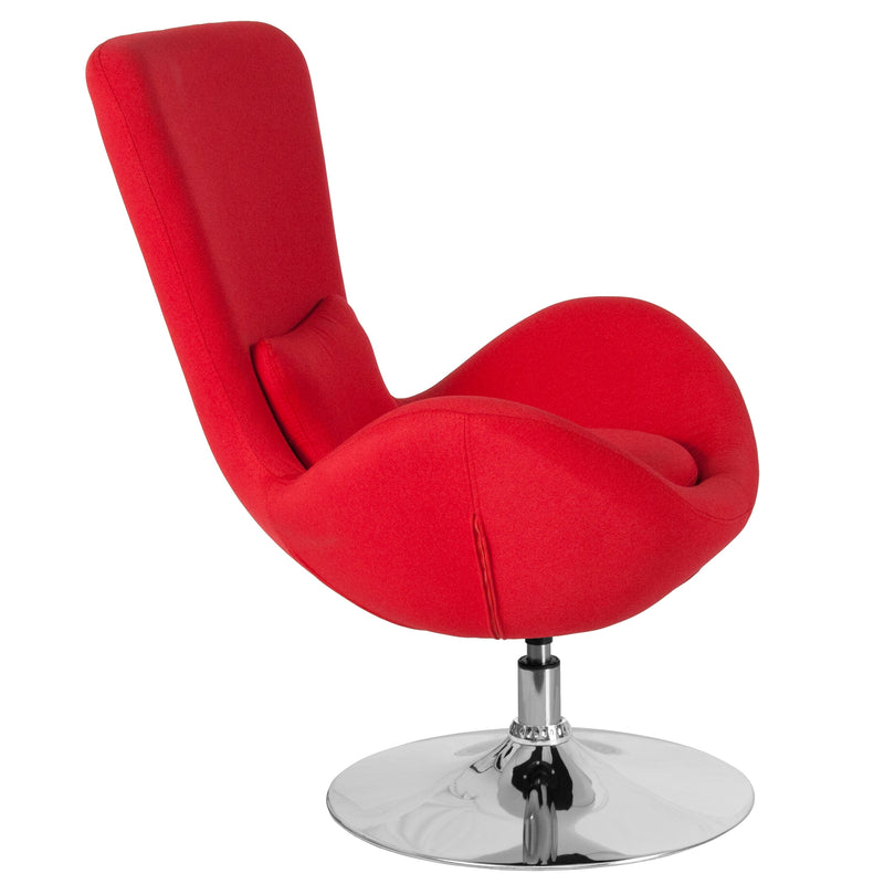 Soro High-Back Egg Style Lounge Chair With 360° Swivel Chrome Base