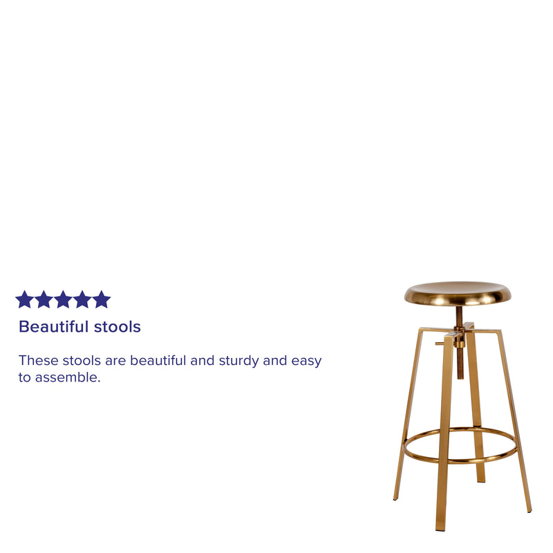 Serling Series Industrial Style Bar Stool with Height Adjustable Swivel Seat