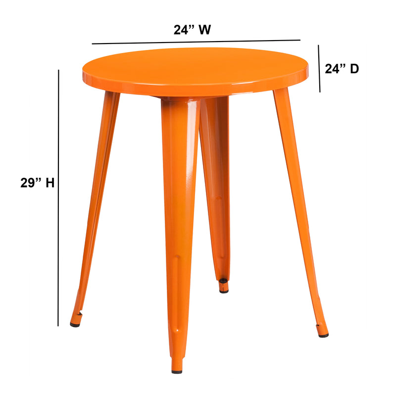 Calgary 24" Round Metal Table for Indoor and Outdoor Use