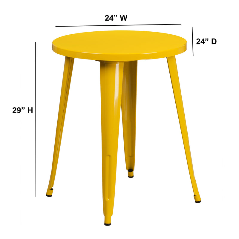 Calgary 24" Round Metal Table for Indoor and Outdoor Use