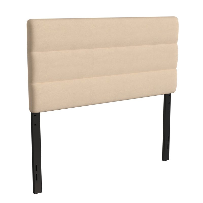 Coppola Headboard with Tufted Fabric Upholstery and Powder Coated Metal Frame