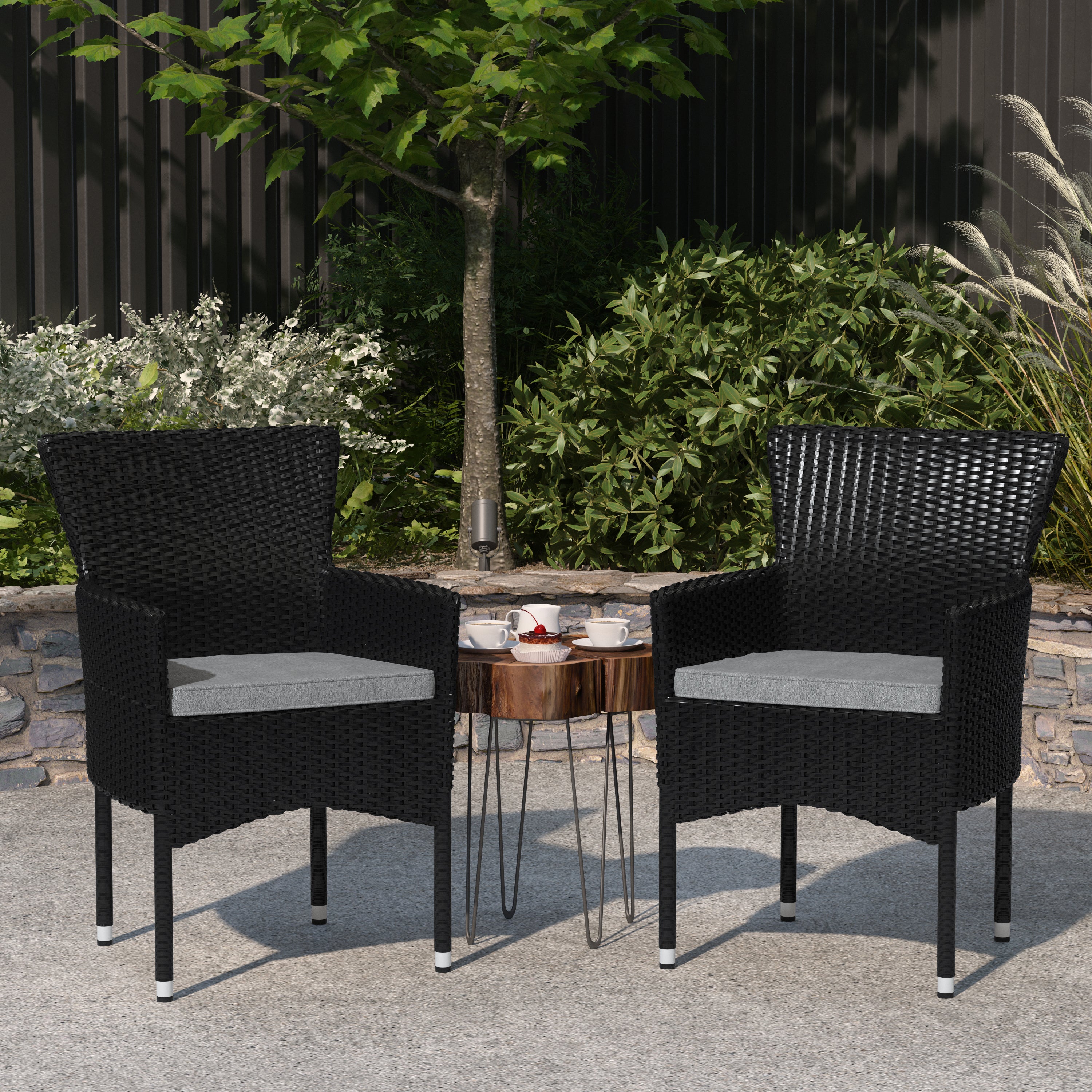 Sunset Set of 2 Patio Chairs with Fade and Weather Resistant