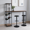 Kramer Metal Bar and Wine Table with Bottle Storage and Hanging Stemware Holders