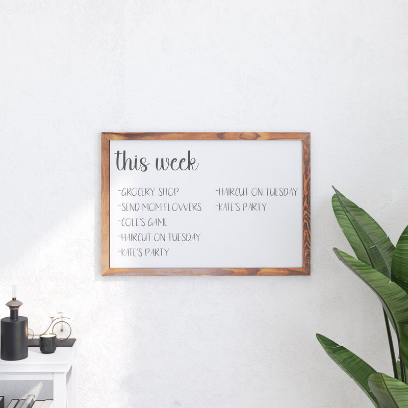 Cilla 20x30 Magnetic White Board with Dry Erase Marker, 4 Magnets and Eraser