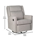 Dara 3-in-1 Traditional Manual Recliner Rocker Swivel Glider Chair