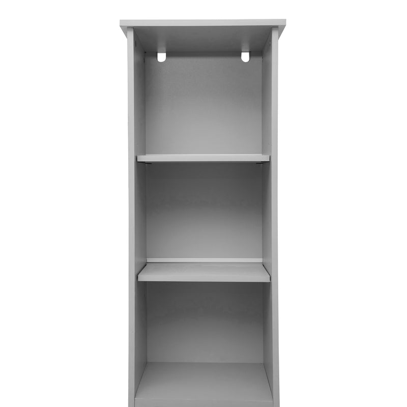 Vigo Slim Linen Tower Organizer with 2 Adjustable Cabinet Shelves, 3 Open Shelves, and Magnetic Closure Doors