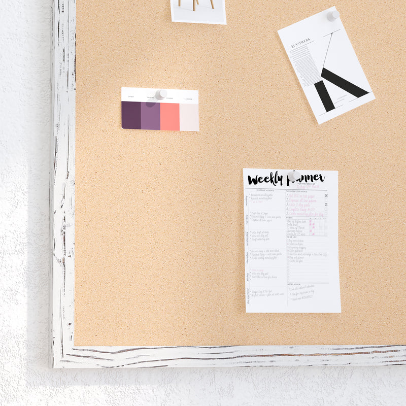 Cristal 24x36 Cork Display Board with Wooden Frame and Push Pins