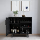 Aloise Bar and Sideboard with Storage Cabinet, Hanging Stemware Holders and Bottle Storage