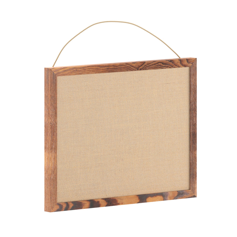 Clarey 18x24 Linen Display Board with Wooden Frame and Push Pins