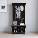 Whitman Hallway Tree with Bench Seating, 3 Single Coat Hooks and Lower Storage with Adjustable Shelves