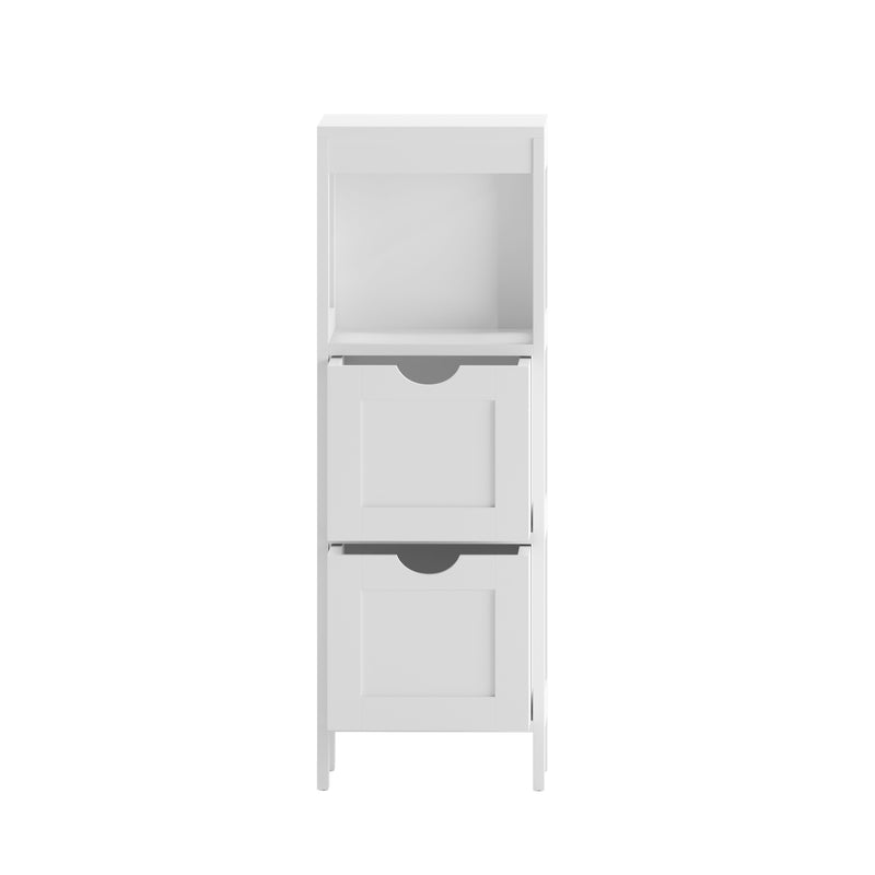 Delilah 2 Drawer Bathroom Storage Cabinet Organizer with Open Display Shelf