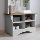 Whitman Hallway Tree with Bench Seating, 3 Single Coat Hooks and Lower Storage with Adjustable Shelves