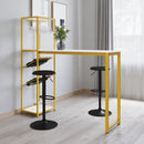 Kramer Metal Bar and Wine Table with Bottle Storage and Hanging Stemware Holders