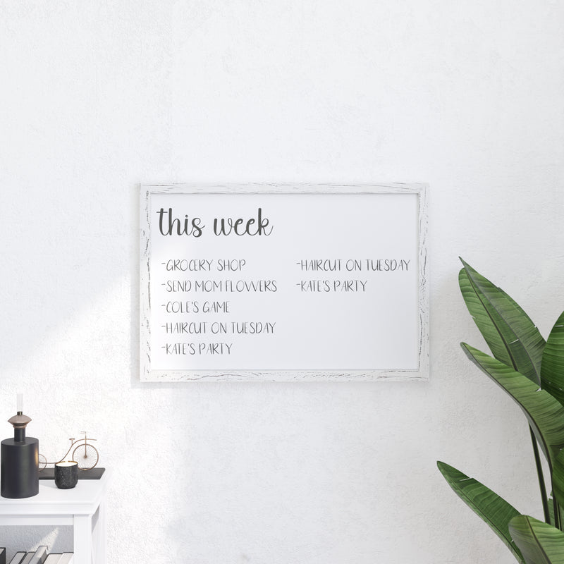 Cilla 20x30 Magnetic White Board with Dry Erase Marker, 4 Magnets and Eraser
