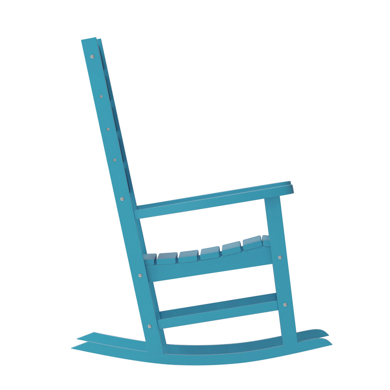 Fielder Contemporary Rocking Chair, All-Weather HDPE Indoor/Outdoor Rocker