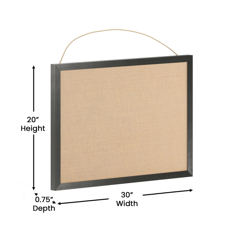 Clarey 20x30 Linen Display Board with Wooden Frame and Push Pins