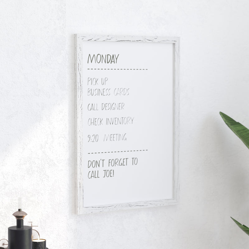 Cilla 20x30 Magnetic White Board with Dry Erase Marker, 4 Magnets and Eraser