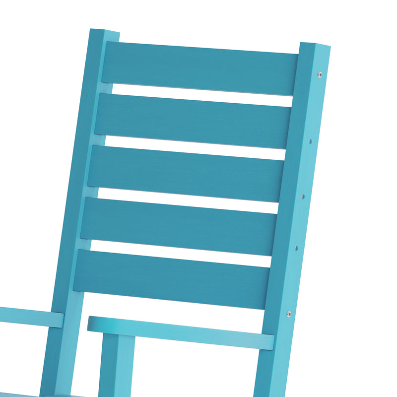 Fielder Contemporary Rocking Chair, All-Weather HDPE Indoor/Outdoor Rocker