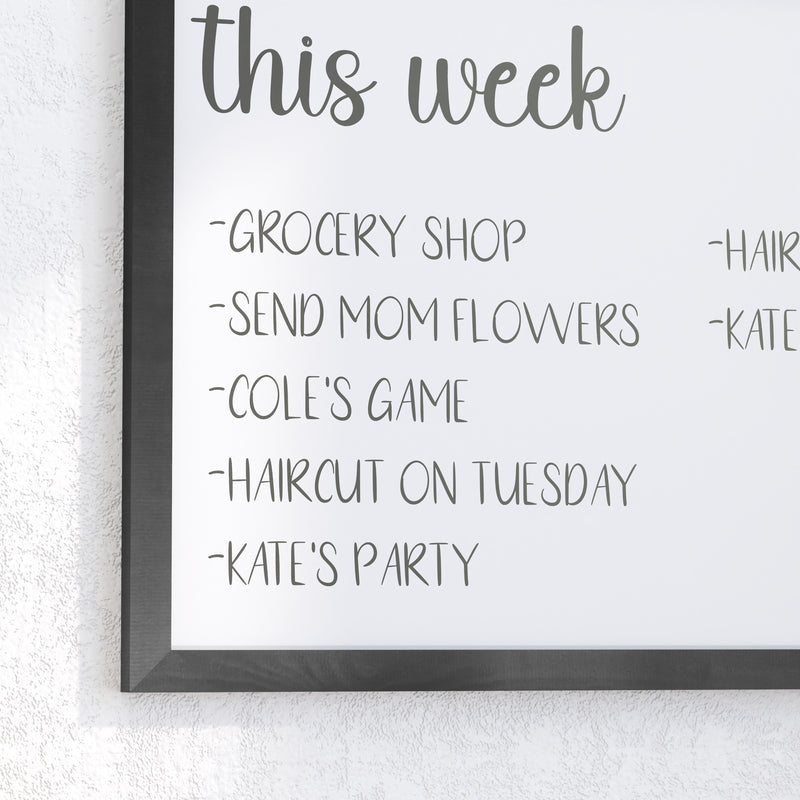Cilla 20x30 Magnetic White Board with Dry Erase Marker, 4 Magnets and Eraser