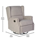 Abby 3-in-1 Wingback Manual Recliner Rocker Swivel Glider Chair
