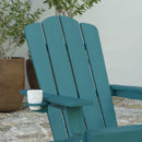 Nassau Adirondack Rocking Chair with Cup Holder, Weather Resistant HDPE Adirondack Rocking Chair