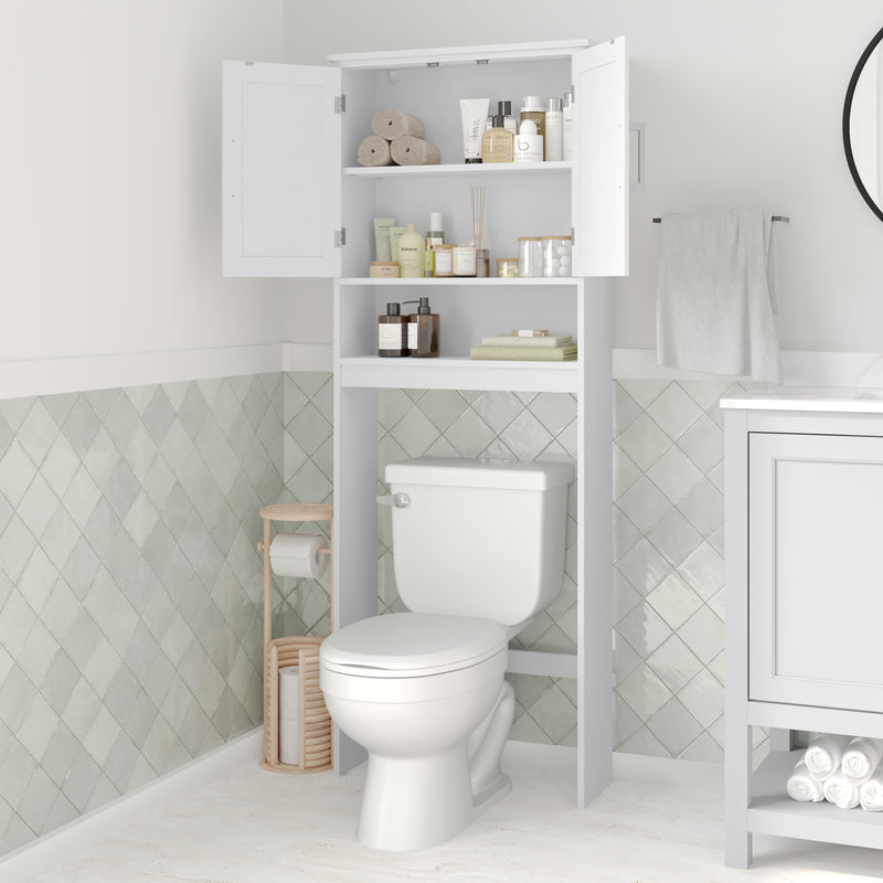 Vigo Over the Toilet Bathroom Organizer with Shelves and Magnetic Closure Doors