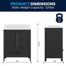 Argos 30 Inch Single Sink Bathroom Vanity with Undermount Basin, Soft-Close Cabinet, Easy-Glide Drawer, and Carrara Marble Finish Countertop