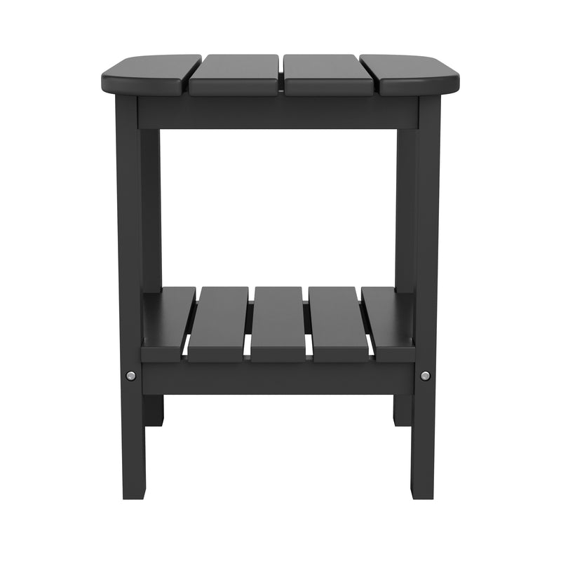 Nassau 2-Tier Adirondack Side Table, All-Weather HDPE Indoor/Outdoor Accent Table
