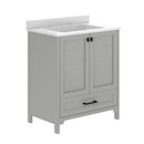 Argos 30 Inch Single Sink Bathroom Vanity with Undermount Basin, Soft-Close Cabinet, Easy-Glide Drawer, and Carrara Marble Finish Countertop