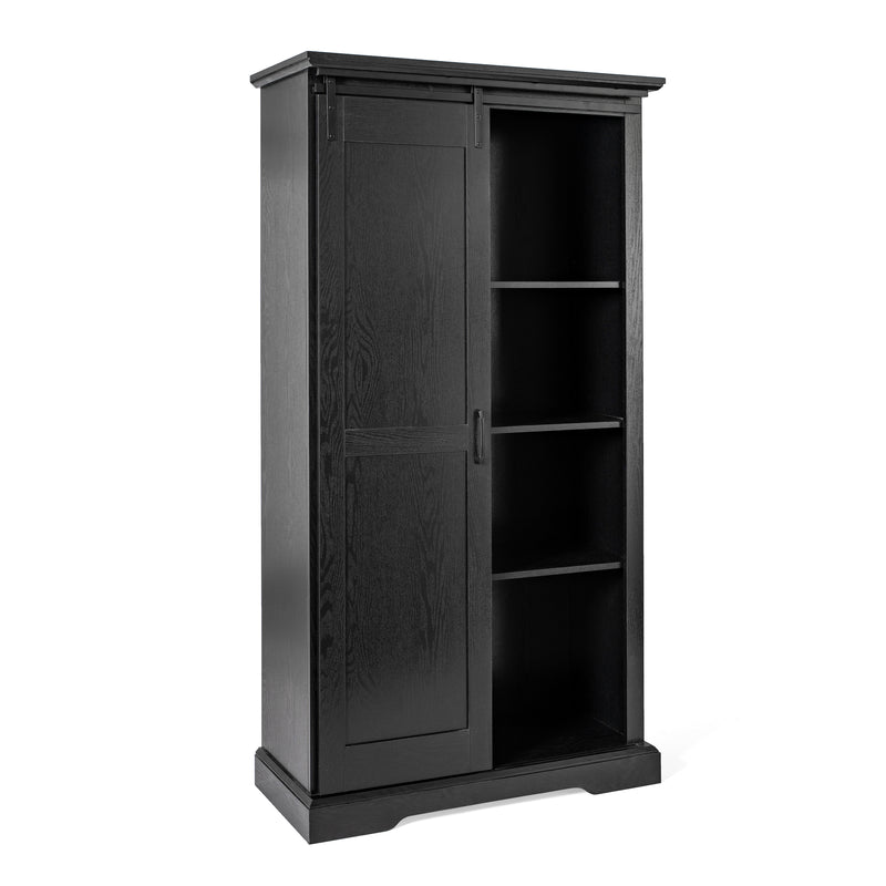 Finnoula 36" Wide Farmhouse Storage Cabinet, Semi-Open Storage with Sliding Barn Door