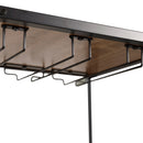 Kramer Metal Bar and Wine Table with Bottle Storage and Hanging Stemware Holders