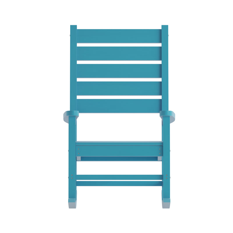 Fielder Contemporary Rocking Chair, All-Weather HDPE Indoor/Outdoor Rocker