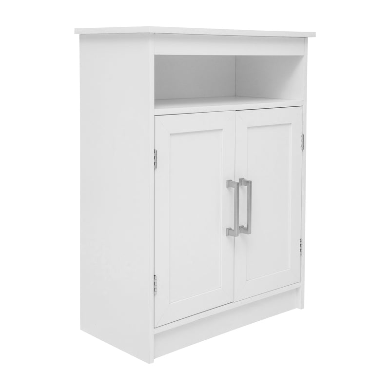 Vigo Bathroom Storage Cabinet with Adjustable Cabinet Shelf, Upper Open Shelf, and 2 Magnetic Closure Doors