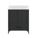 Argos 30 Inch Single Sink Bathroom Vanity with Undermount Basin, Soft-Close Cabinet, Easy-Glide Drawer, and Carrara Marble Finish Countertop
