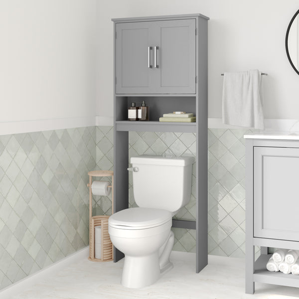 Vigo Over the Toilet Bathroom Organizer with Shelves and Magnetic Closure Doors