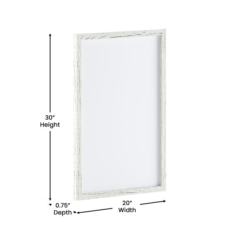 Cilla 20x30 Magnetic White Board with Dry Erase Marker, 4 Magnets and Eraser