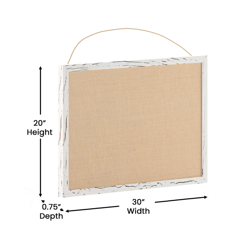 Clarey 20x30 Linen Display Board with Wooden Frame and Push Pins