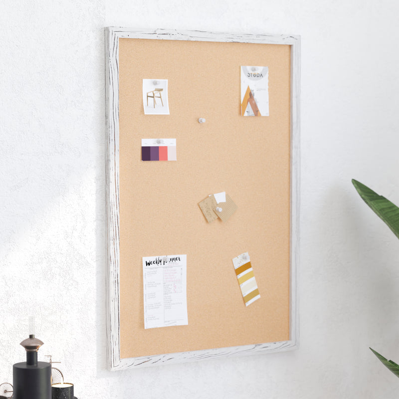 Cristal 24x36 Cork Display Board with Wooden Frame and Push Pins