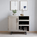 Aloise Bar and Sideboard with Storage Cabinet, Hanging Stemware Holders and Bottle Storage