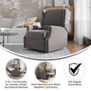 Abby 3-in-1 Wingback Manual Recliner Rocker Swivel Glider Chair