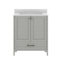 Argos 30 Inch Single Sink Bathroom Vanity with Undermount Basin, Soft-Close Cabinet, Easy-Glide Drawer, and Carrara Marble Finish Countertop