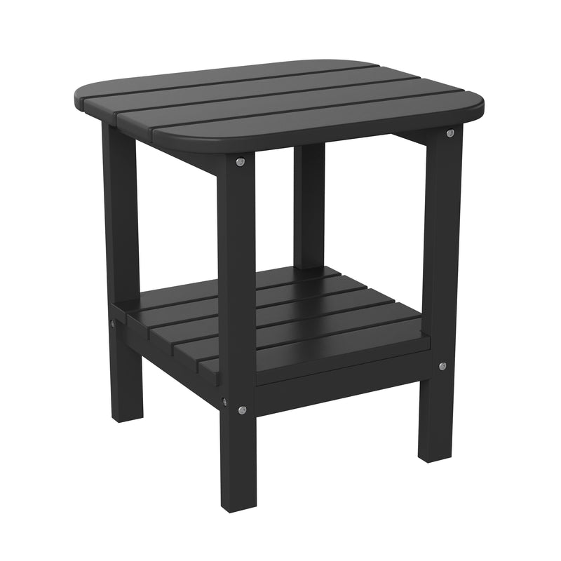Nassau 2-Tier Adirondack Side Table, All-Weather HDPE Indoor/Outdoor Accent Table