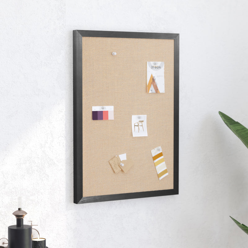 Clarey 20x30 Linen Display Board with Wooden Frame and Push Pins