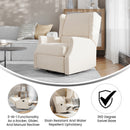 Abby 3-in-1 Wingback Manual Recliner Rocker Swivel Glider Chair