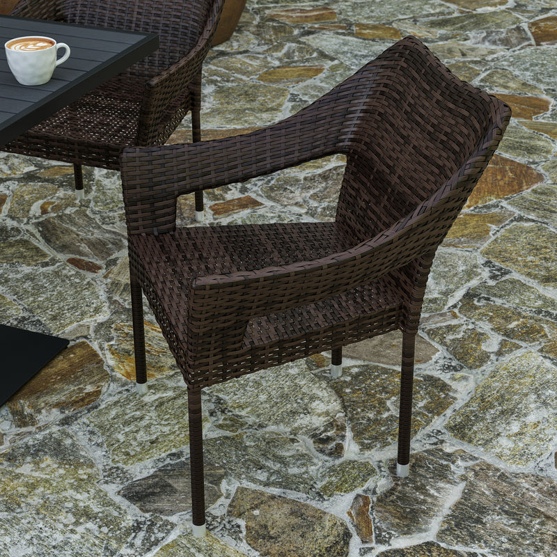 Eldon Weather Resistant Indoor/Outdoor Stacking Patio Dining Chair with Steel Frame and PE Rattan