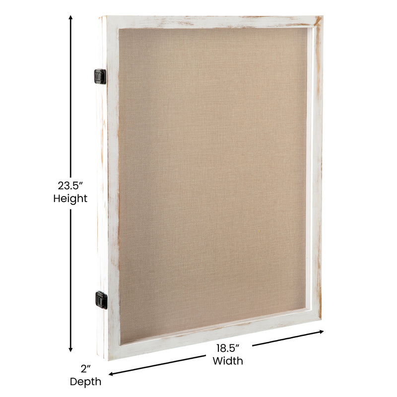 Miller 18x24 Wooden Display Case with Linen Overlay